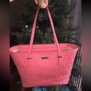 Kate Spade cedar perforated leather tote